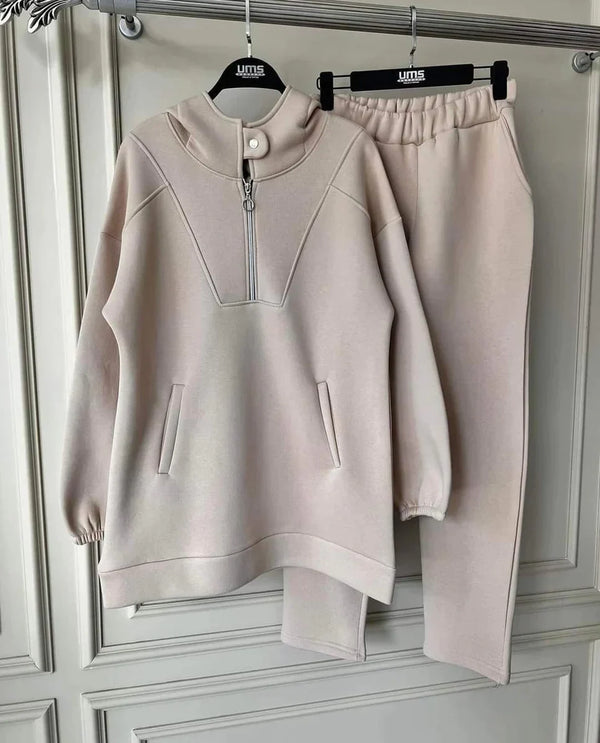 Winter Fleece Tracksuit Set Zipper Top + Trouser CH 396