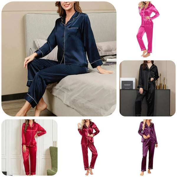 fabrato Pjs Silk Full Sleeves Nightwear